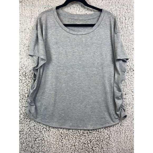 Gray active T- Shirt Go Dry short sleeve round neck elastic sides size 2XL - Picture 1 of 7